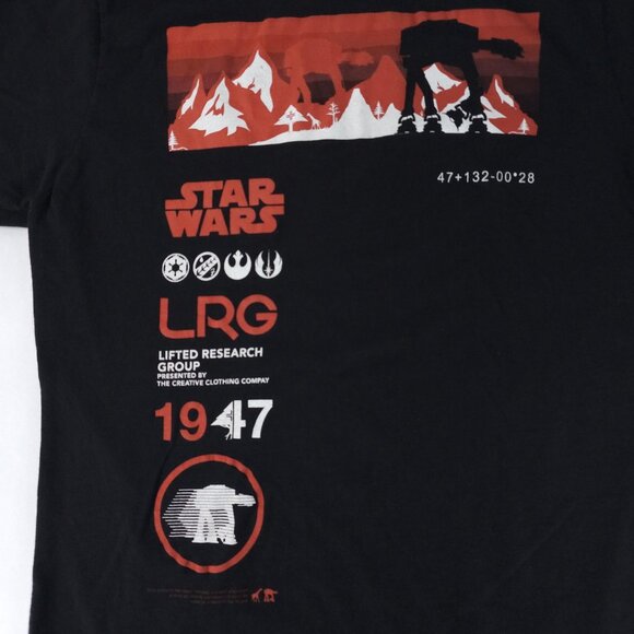 Star Wars Shirt Mens Medium Black AT-AT Hoth Graphic LRG Collab T-Shirt Tee - Picture 2 of 9
